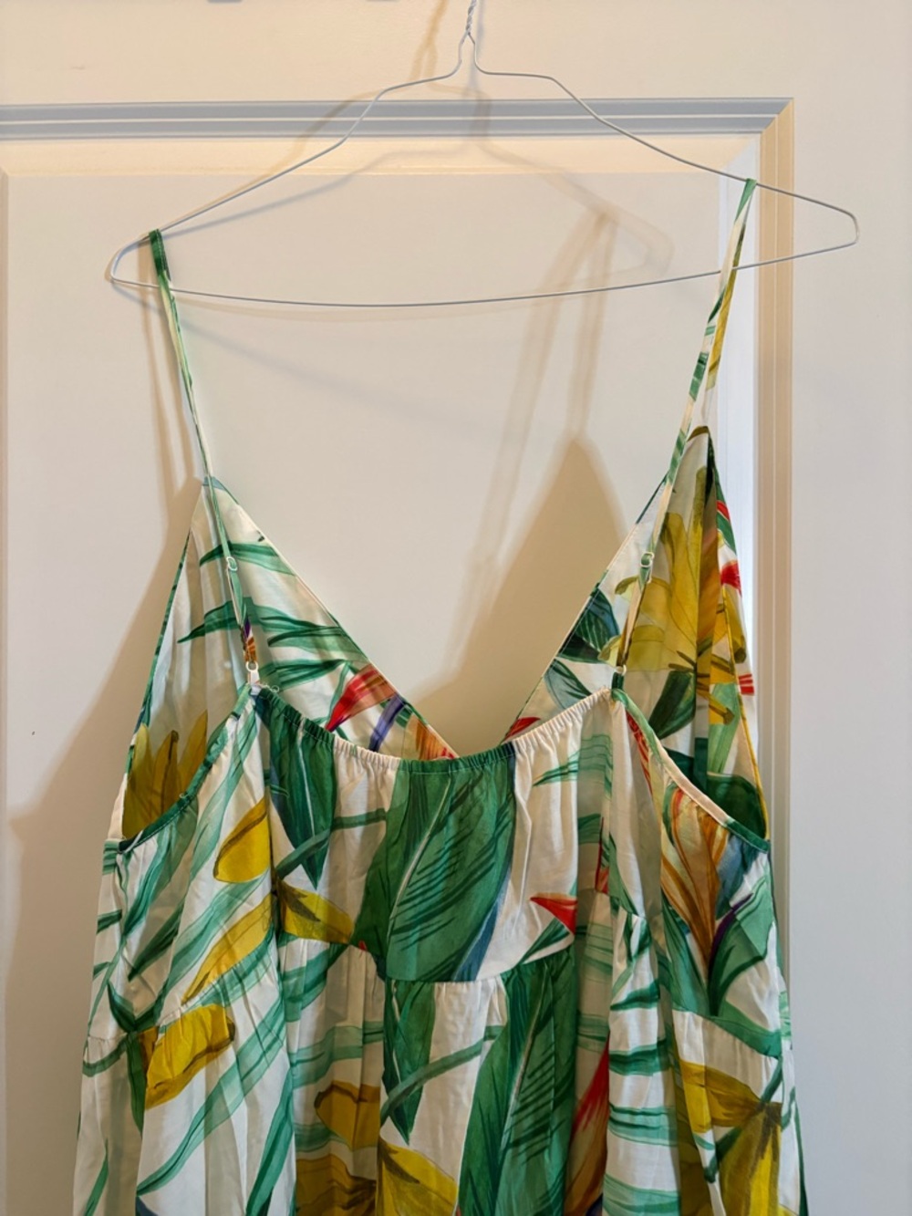 H&M Floral Tiered Maxi Dress XXL V-Neck Summer Sleeveless Viscose Blend - Picture 10 of 13
